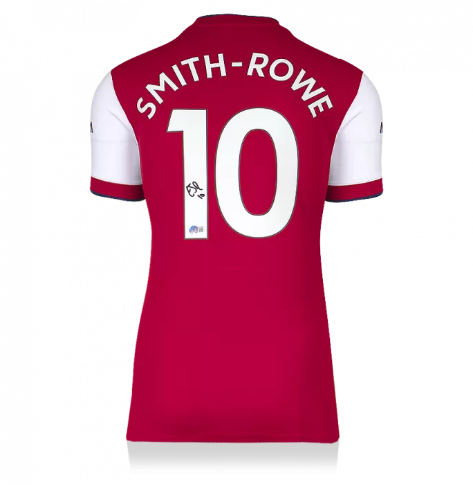 Emile Smith Rowe Back Signed Arsenal 2021-22 Home Shirt