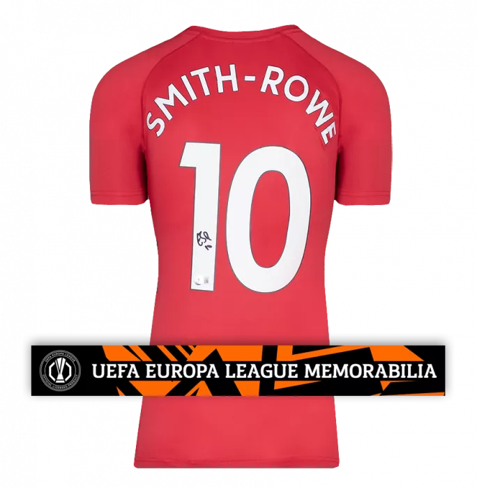 Emile Smith Rowe Official UEFA Europa League Back Signed Arsenal T-Shirt