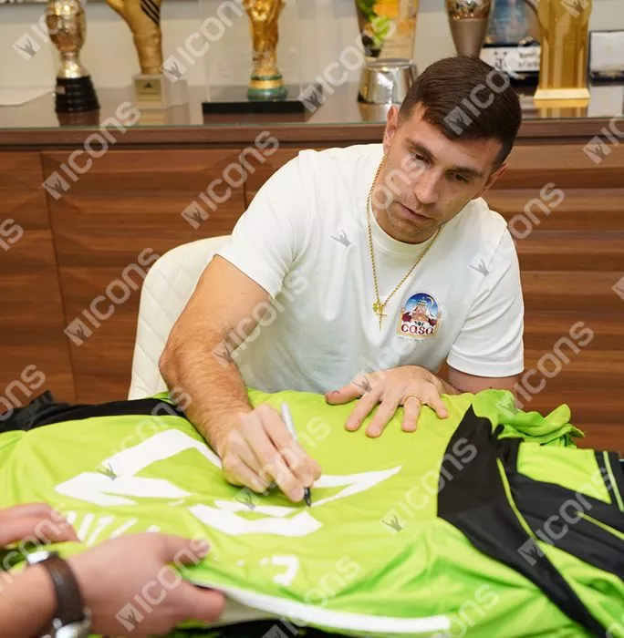 Emiliano Martinez Back Signed Adidas TIRO Goalkeeper Shirt