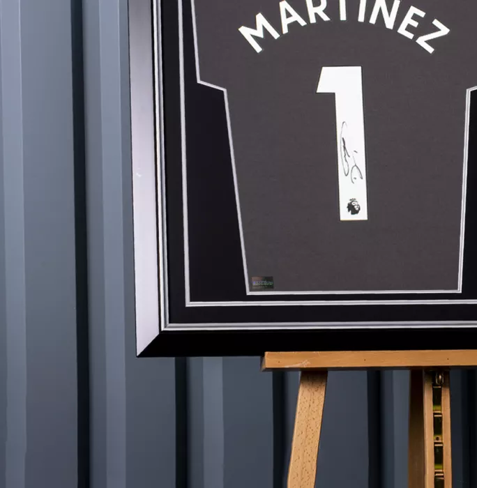 Emiliano Martinez Back Signed Aston Villa 2022-23 Home Goalkeeper Shirt In Hero Frame: Option 1