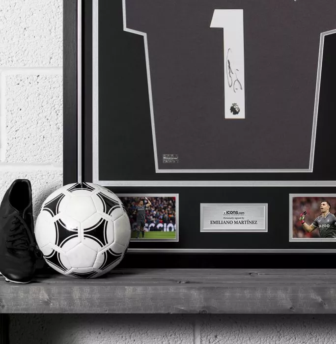 Emiliano Martinez Back Signed Aston Villa 2022-23 Home Goalkeeper Shirt In Classic Frame
