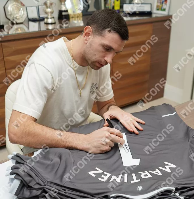 Emiliano Martinez Back Signed Aston Villa 2022-23 Home Goalkeeper Shirt In Classic Frame