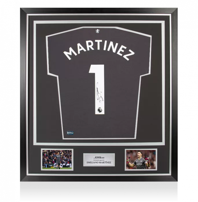 Emiliano Martinez Back Signed Aston Villa 2022-23 Home Goalkeeper Shirt In Classic Frame