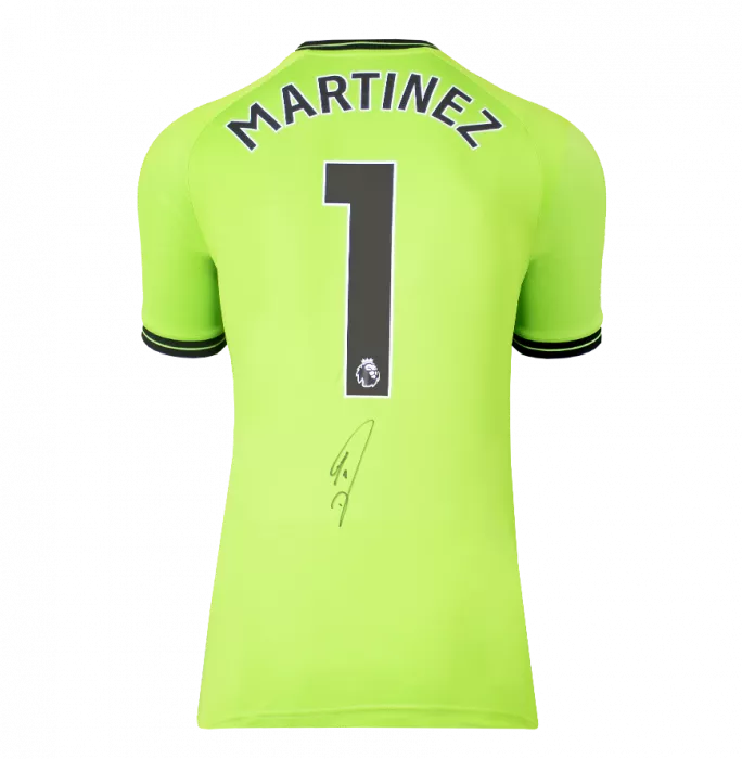 Emiliano Martinez Back Signed Aston Villa 2023-24 Away Goalkeeper Shirt: Signed In Black In Hero Frame: Option 1