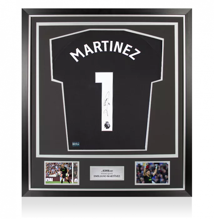 Emiliano Martinez Back Signed Aston Villa 2023-24 Home Goalkeeper Shirt In Classic Frame
