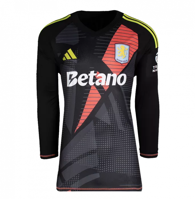 Emiliano Martinez Back Signed Aston Villa 2024-25 Goalkeeper Shirt In Hero Frame: Option 1
