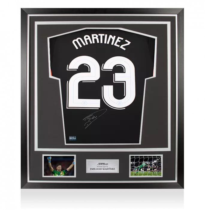 Emiliano Martinez Back Signed Aston Villa 2024-25 Goalkeeper Shirt In Classic Frame