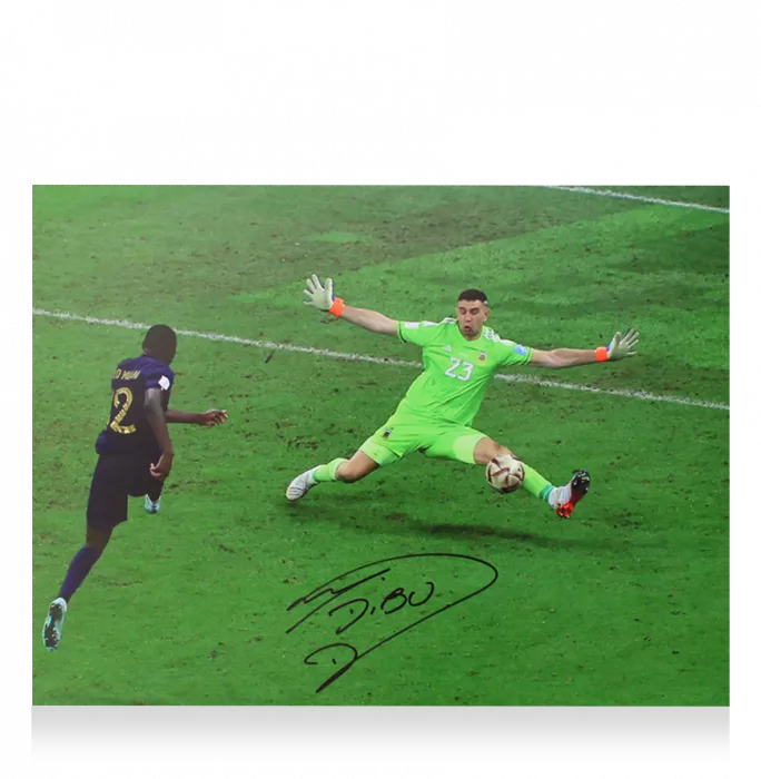 Emiliano Martinez Official 2022 FIFA World Cup™ Signed And Framed Argentina Photo: Iconic World Cup Final Save