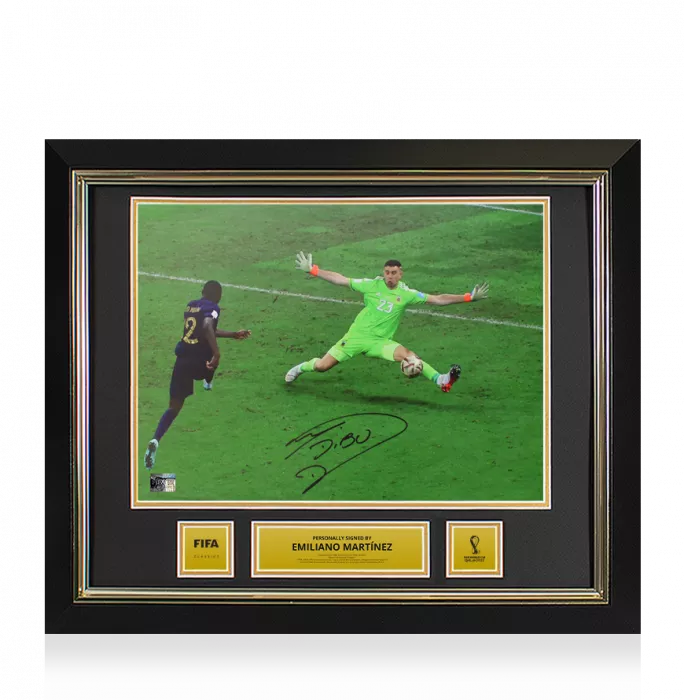 Emiliano Martinez Official 2022 FIFA World Cup™ Signed and Framed Argentina Photo: Iconic World Cup Final Save
