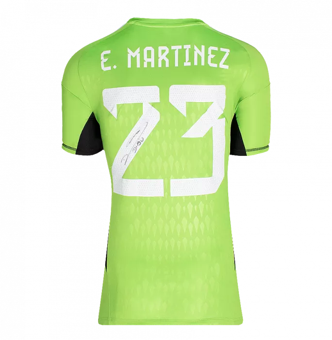 Emiliano Martinez Official 2022 FIFA World Cup™ Back Signed And Hero Framed Argentina 2022 Home Goalkeeper Shirt