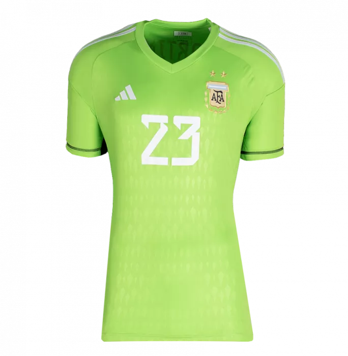 Emiliano Martinez Official Ballon D'Or™ Back Signed And Hero Framed Argentina 2022 Home Goalkeeper Shirt: 2023 Yachine Trophy Winner