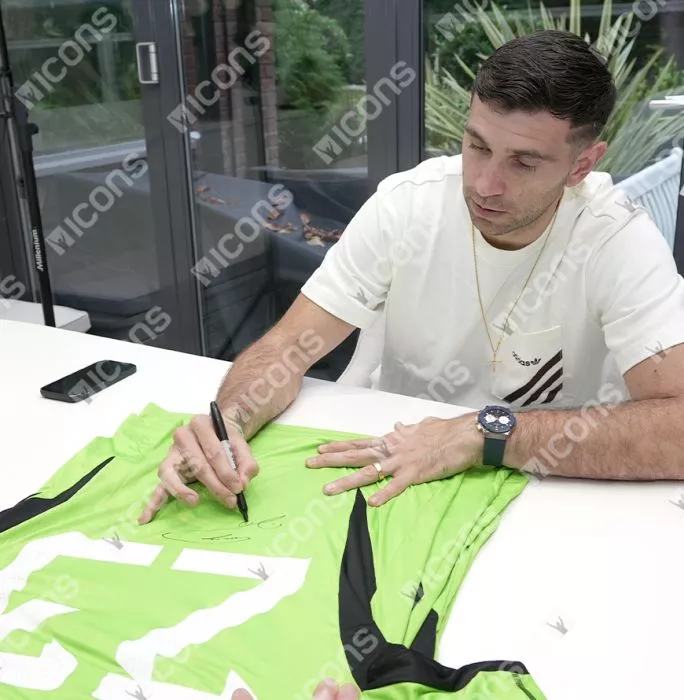 Emiliano Martinez Official Ballon D'Or™ Back Signed And Hero Framed Argentina 2022 Home Goalkeeper Shirt: 2023 Yachine Trophy Winner