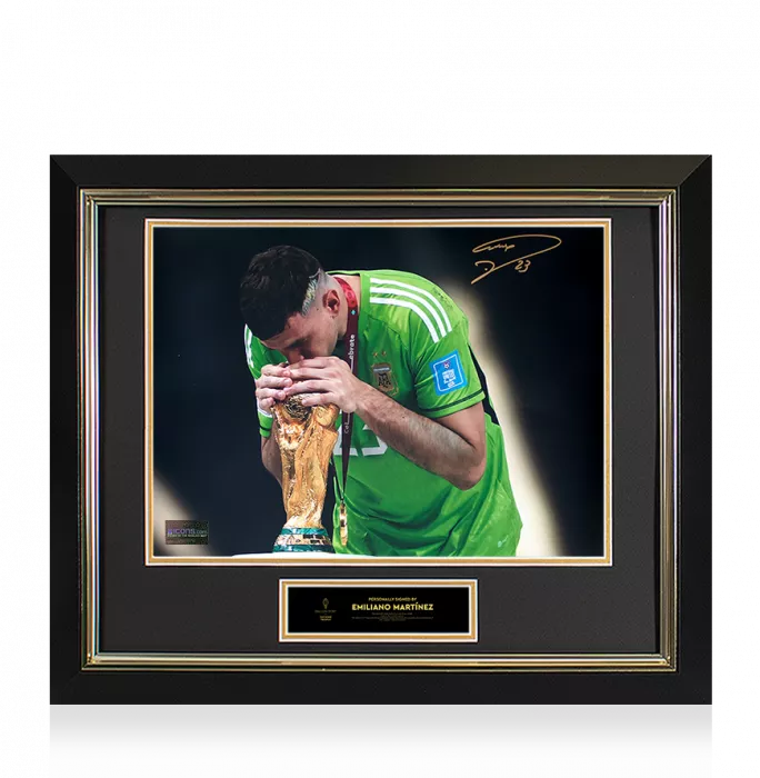 Emiliano Martinez Official Ballon d'Or™ Signed and Framed Argentina Photo: 2023 Yachine Trophy Winner