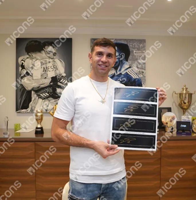 Emiliano Martinez Official Ballon D'Or™ Signed Plaque And Photo Frame- Signed In Gold: 2024 Yachine Trophy Winner