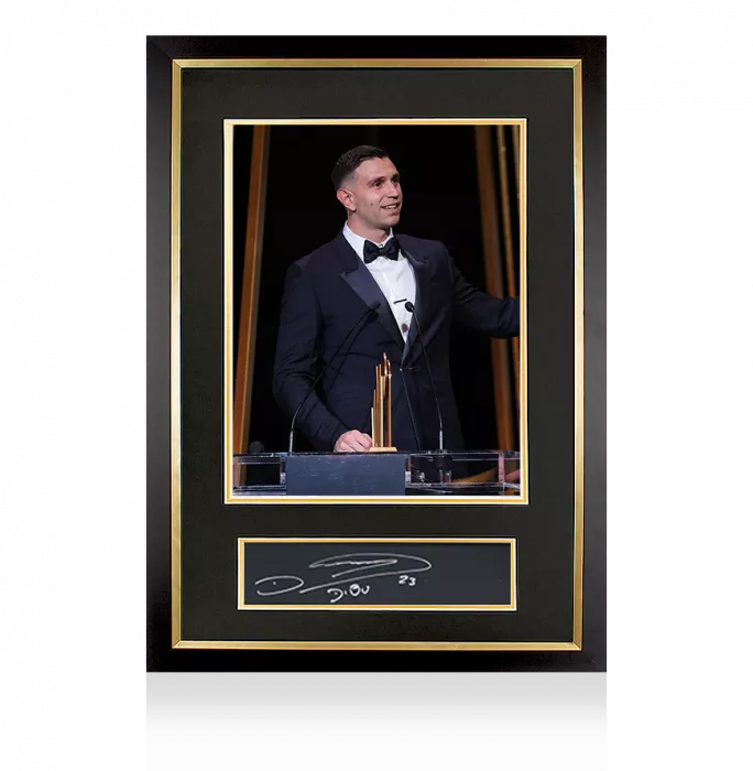 Emiliano Martinez Official Ballon D'Or™ Signed Plaque And Photo Frame: 2023 Yachine Trophy Winner