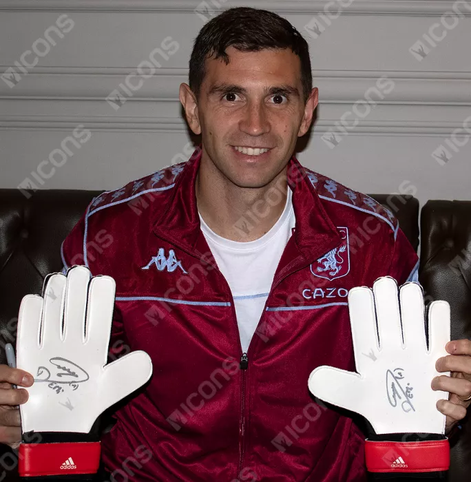 Emiliano Martinez Signed Adidas Glove Signed In Silver