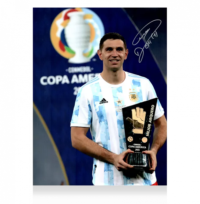 Emiliano Martinez Signed Argentina Photo: 2021 Copa America Best Goalkeeper