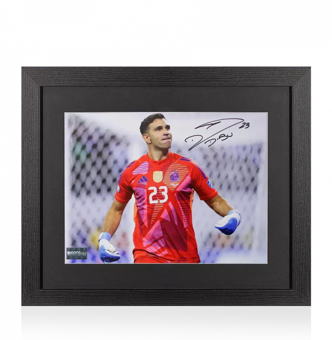 Emiliano Martinez Signed Argentina Photo In Black Wooden Frame: Copa America 2024