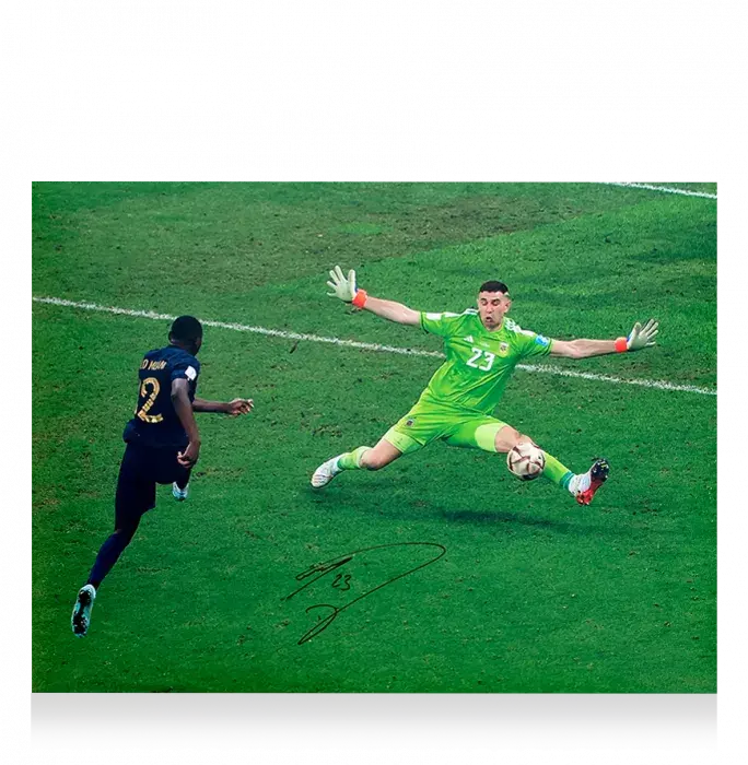 Emiliano Martinez Signed Argentina Photo In Premium Photo Frame: Iconic 2022 FIFA World Cup Final Save