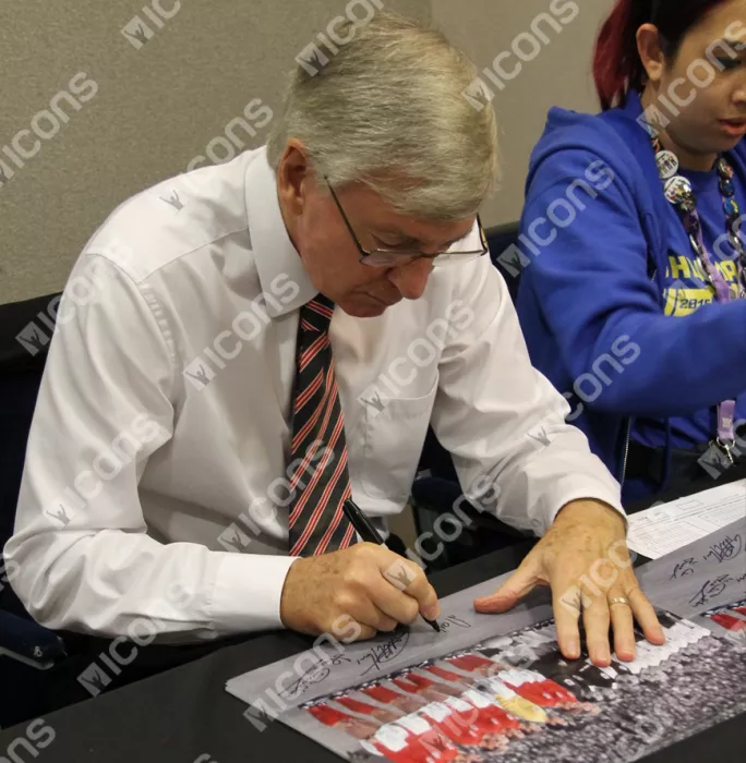 England 1966 Photo Signed By Five In Black Wooden Frame: FIFA World Cup Final Lineup