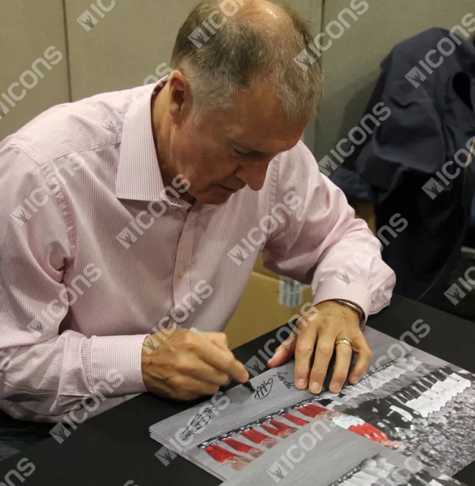 England 1966 Photo Signed By Five In Black Wooden Frame: FIFA World Cup Final Lineup