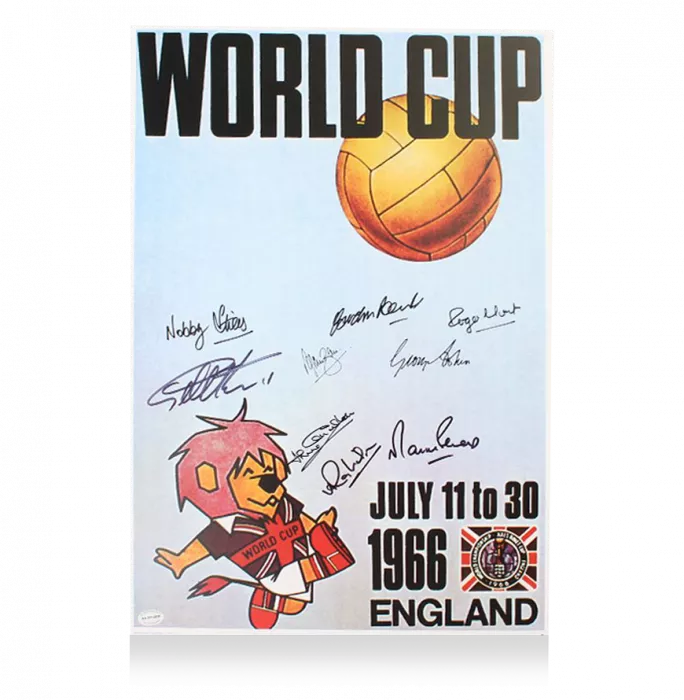 England Multi-Signed Poster: 1966 World Cup Willie