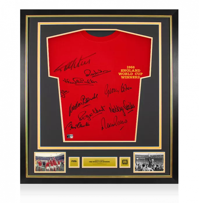 England Official 1966 FIFA World Cup™ Squad Signed And Framed Shirt: Signed By 10
