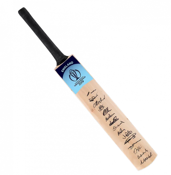 England Team Signed 2019 ICC Cricket World Cup Bat