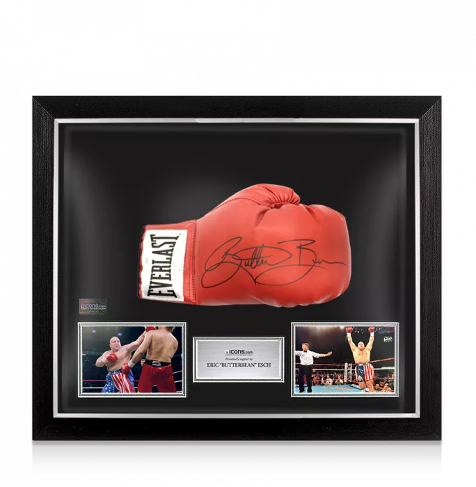 Eric 'Butterbean' Esch Signed Everlast Red Boxing Glove In Bubble Frame: Option 1