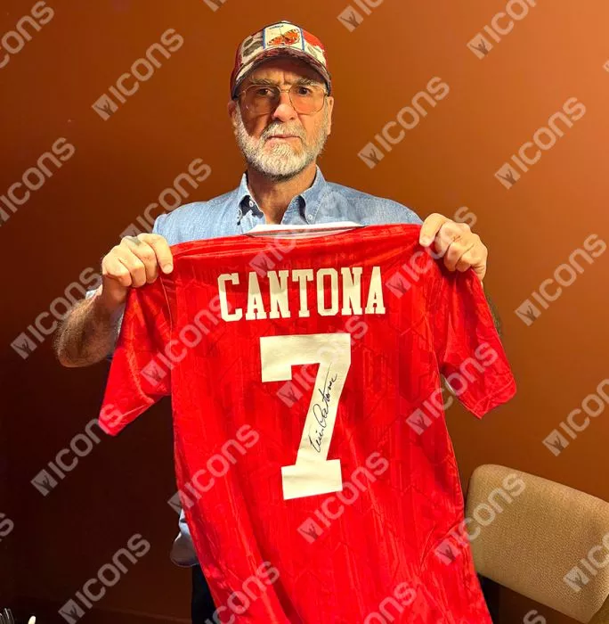 Eric Cantona Back Signed Manchester United 1992-94 Home Shirt In Deluxe Packaging