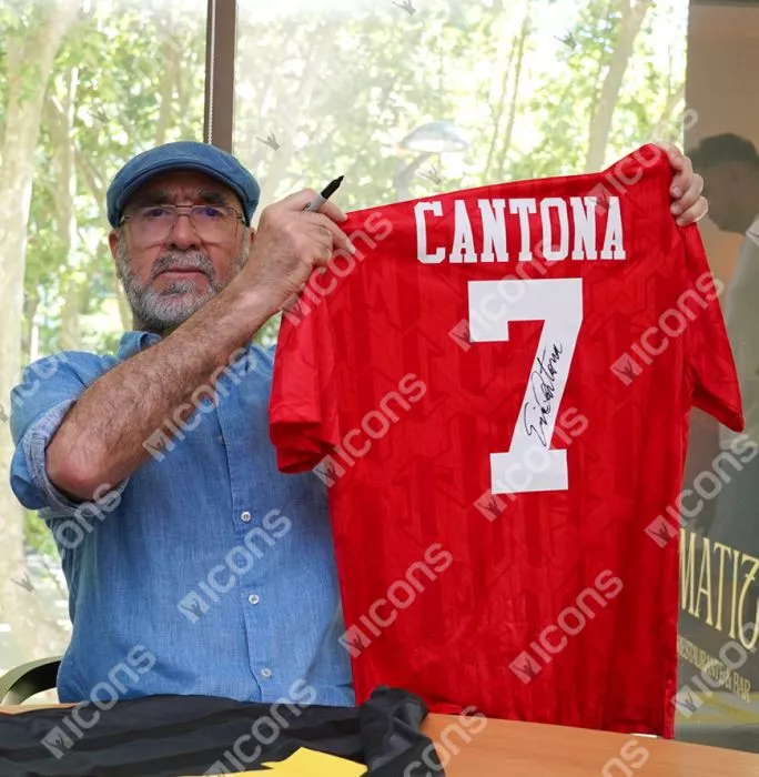 Eric Cantona Back Signed Manchester United 1992-94 Home Shirt In Deluxe Packaging