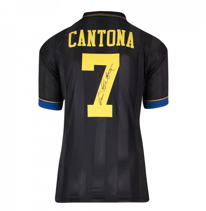 Eric Cantona Back Signed Manchester United 1993-95 Away Shirt
