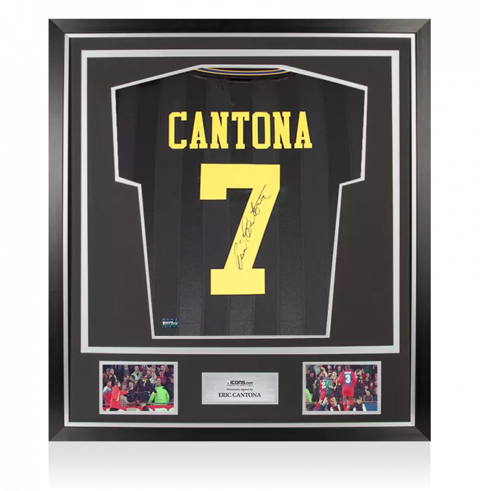 Eric Cantona Back Signed Manchester United 1994-95 Away Shirt In Classic Frame