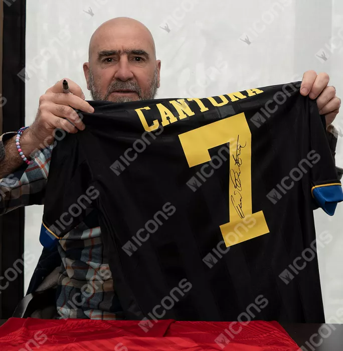 Eric Cantona Back Signed Manchester United 1994-95 Away Shirt