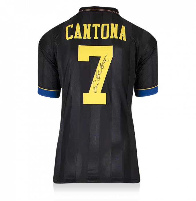 Eric Cantona Back Signed Manchester United 1994-95 Away Shirt