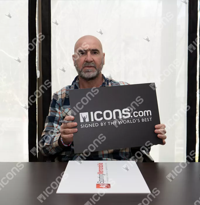 Eric Cantona Back Signed Manchester United 1994-96 Home Shirt In Hero Frame: Option 1