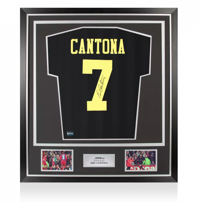 Eric Cantona Back Signed Manchester United 1994 Away Shirt In Classic Frame