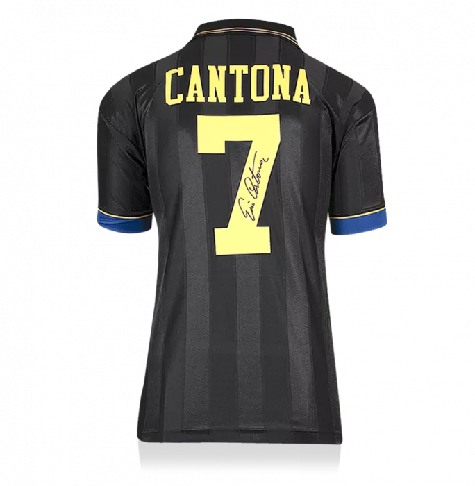Eric Cantona Back Signed Manchester United 1994 Away Shirt In Deluxe Packaging