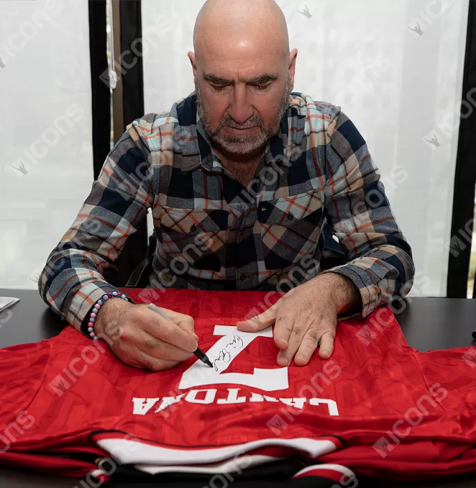 Eric Cantona Back Signed Manchester United 1994 Home Shirt In Classic Frame