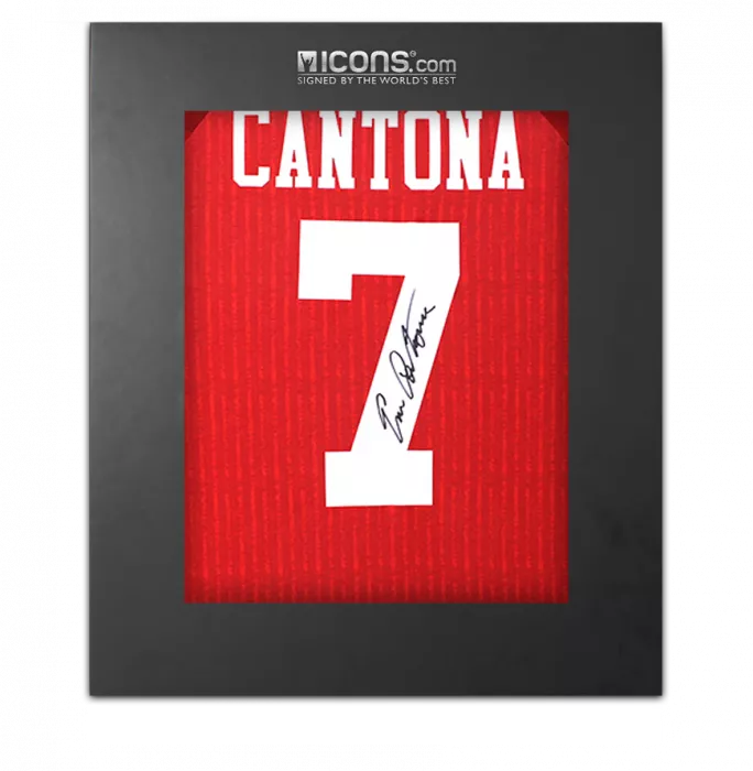 Eric Cantona Back Signed Manchester United 1996-98 Home Shirt In Deluxe Packaging