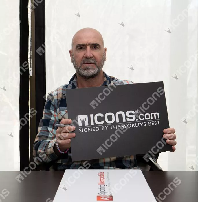 Eric Cantona Back Signed Manchester United 2021-22 Home Shirt In Hero Frame: Option 1