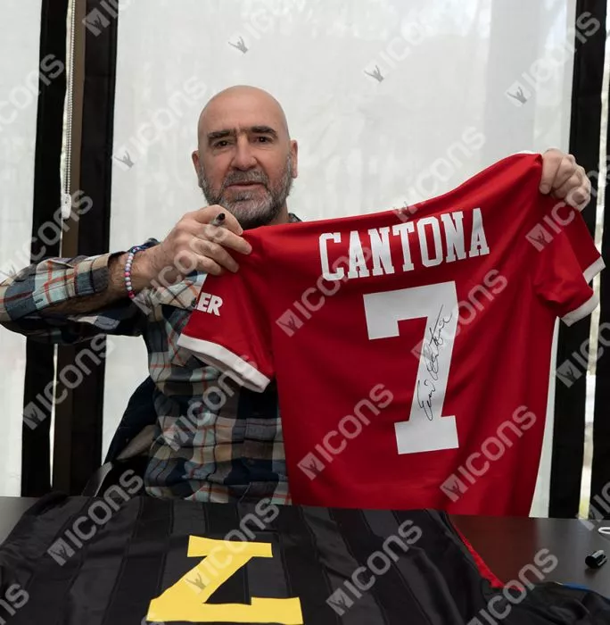 Eric Cantona Back Signed Manchester United 2021-22 Home Shirt