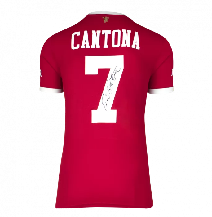 Eric Cantona Back Signed Manchester United 2021-22 Home Shirt