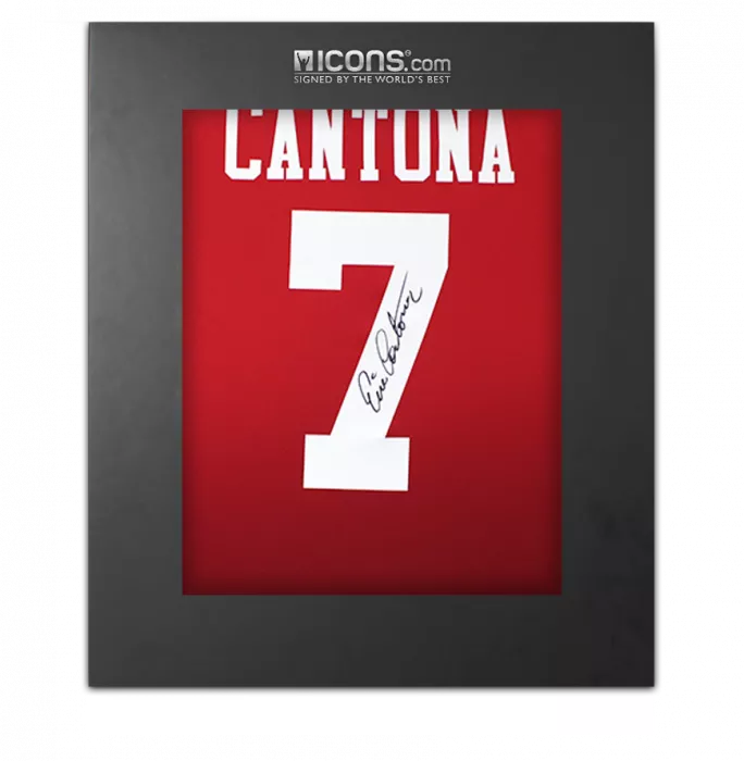 Eric Cantona Back Signed Manchester United 2024-25 Home Shirt with Fan Style Number In Deluxe Packaging