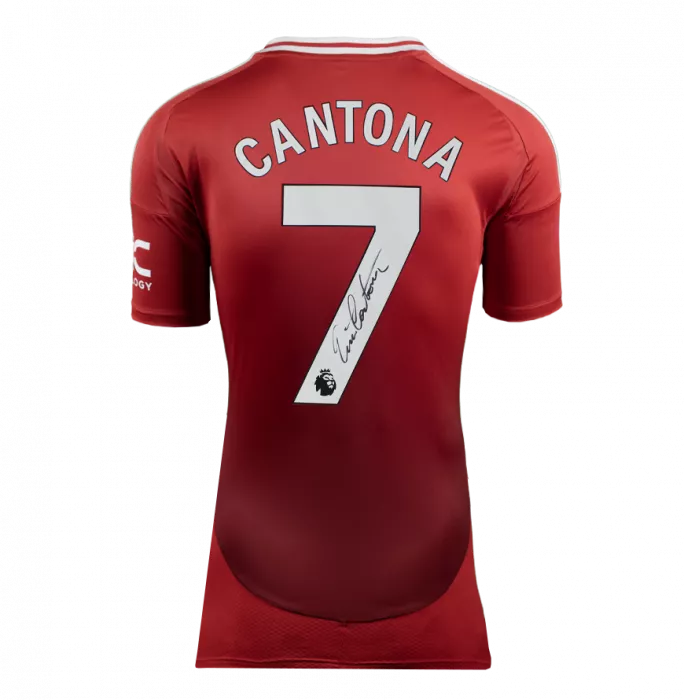 Eric Cantona Back Signed Manchester United 2024-25 Home Shirt In Hero Frame: Option 1