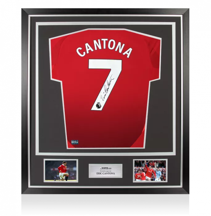 Eric Cantona Back Signed Manchester United 2024-25 Home Shirt In Classic Frame
