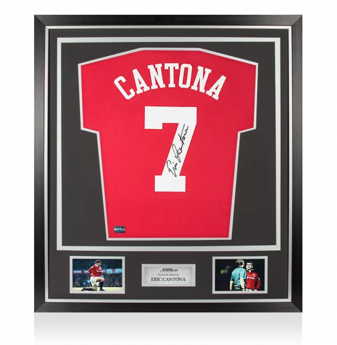 Eric Cantona Back Signed Manchester United Home Shirt In Classic Frame