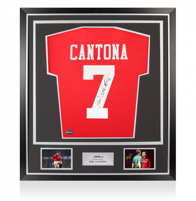 Eric Cantona Back Signed Manchester United Modern Shirt In Classic Frame