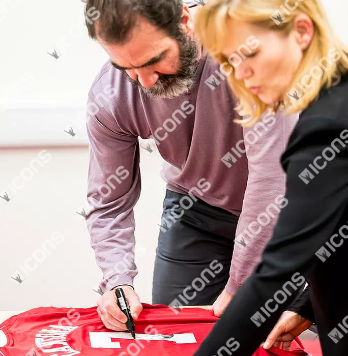 Eric Cantona Back Signed Manchester United Modern Home Shirt