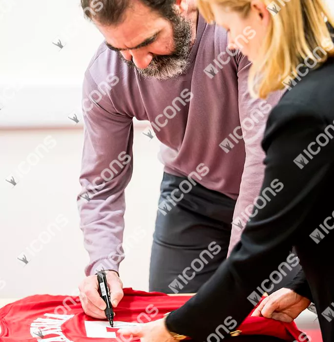 Eric Cantona Back Signed Manchester United Modern Home Shirt